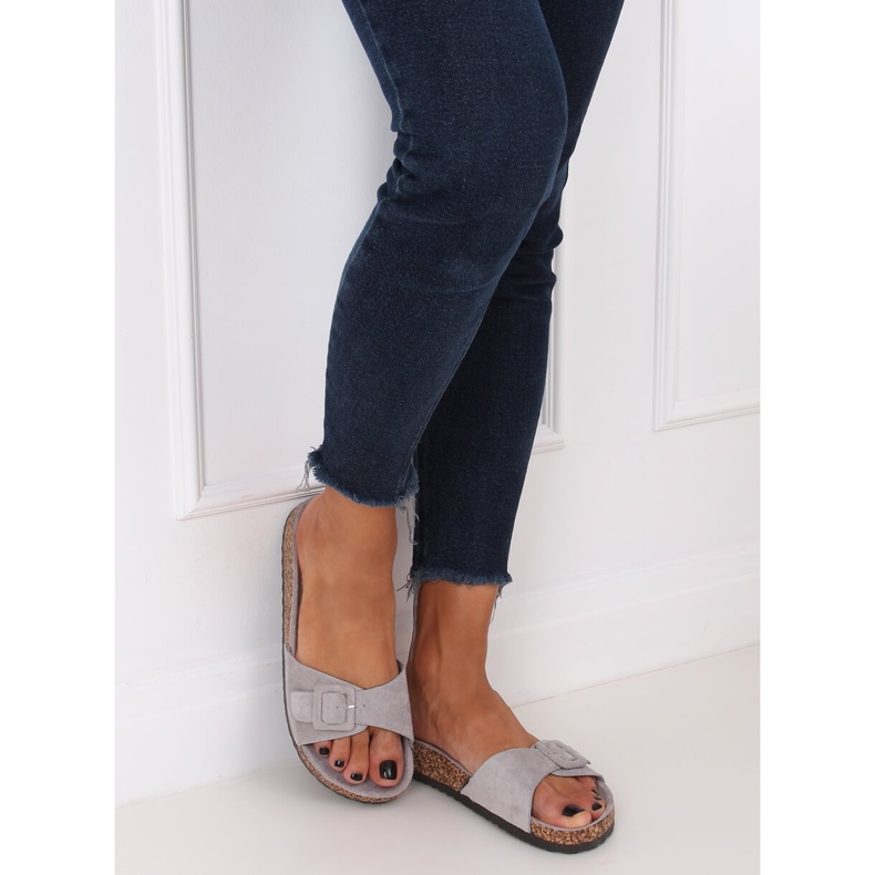 Harmaa G-5026 Harmaat korkkipohjaiset tossut 2