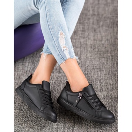 SHELOVET Urheilukengät koristeellisella vetoketjulla musta 1