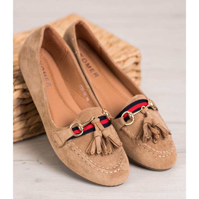SHELOVET Beige Loaferit Fringes 2
