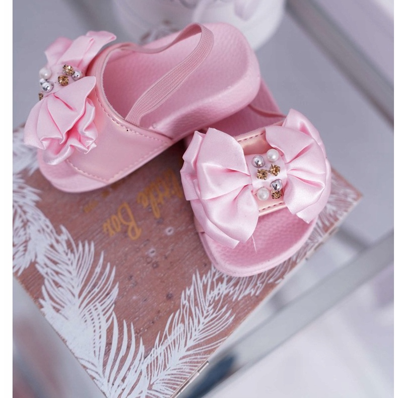 FRROCK Lasten tossut Rusetti Pearl Pink Senari vaaleanpunainen keltainen 3