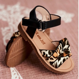 FRROCK Lasten sandaalit Velcro Panterka Mimin kanssa ruskea musta oranssi 4