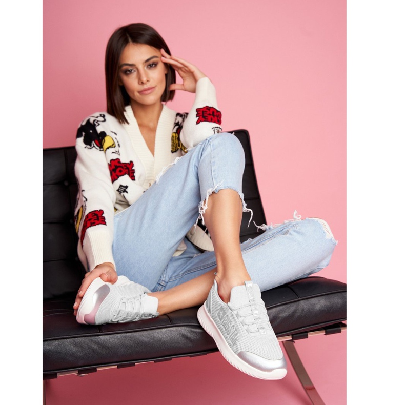 Naisten urheilukengät Big Star White FF274A410 valkoinen harmaa 1