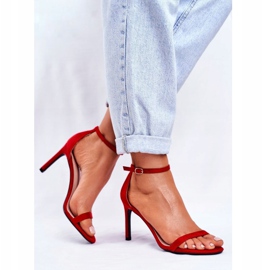 PS1 Naisten sandaalit klassisella kantapäällä punainen basilian 1