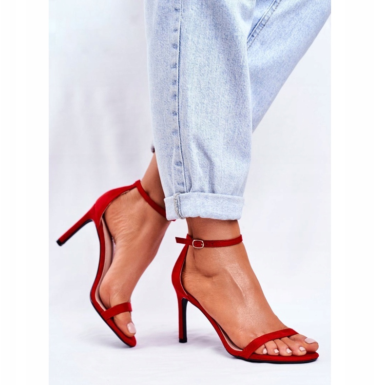 PS1 Naisten sandaalit klassisella kantapäällä punainen basilian 1