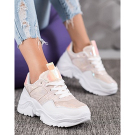 SHELOVET Eco -nahka lenkkarit valkoinen monivärinen vaaleanpunainen 1