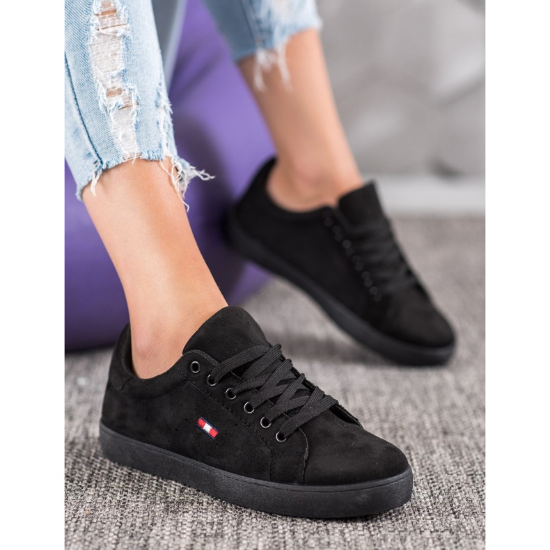 SHELOVET Mokkanahkaiset urheilukengät musta 1