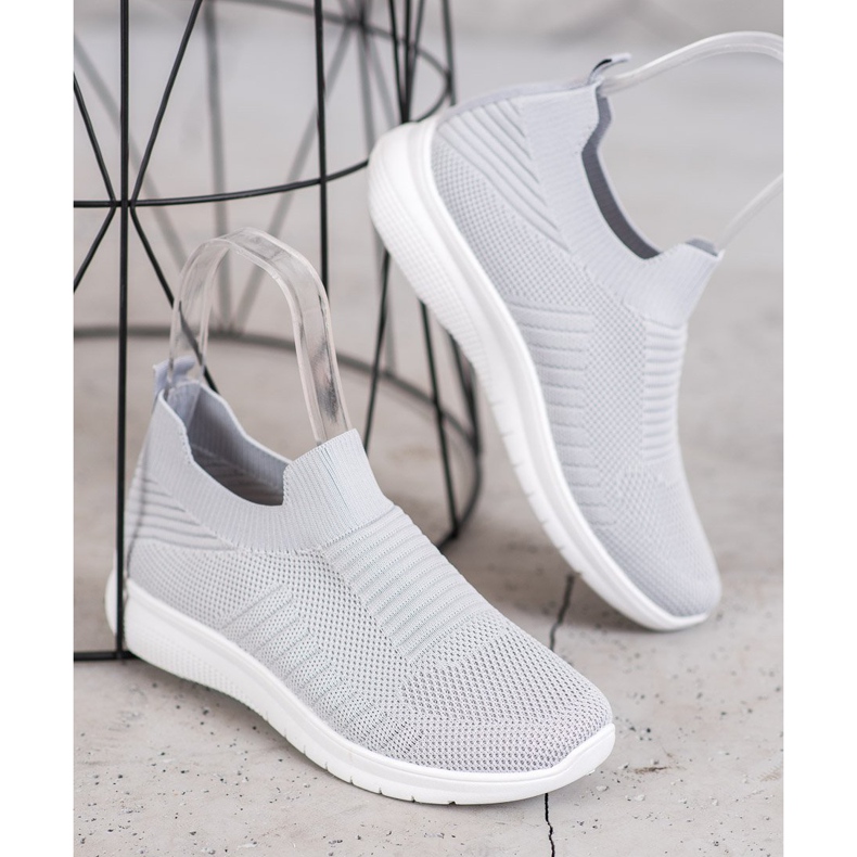 SHELOVET Tekstiiliset Slip-On-kengät harmaa 1