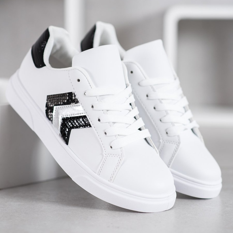 SHELOVET Muodikkaat Eco -nahkakengät valkoinen musta harmaa 2