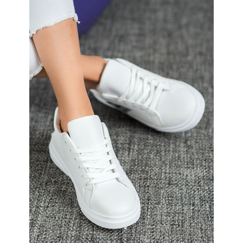 SHELOVET Muodikkaat Eco -nahkakengät valkoinen harmaa 1