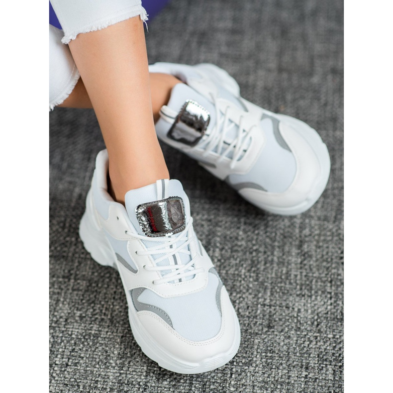 SHELOVET Tyylikkäät lenkkarit valkoinen harmaa 1