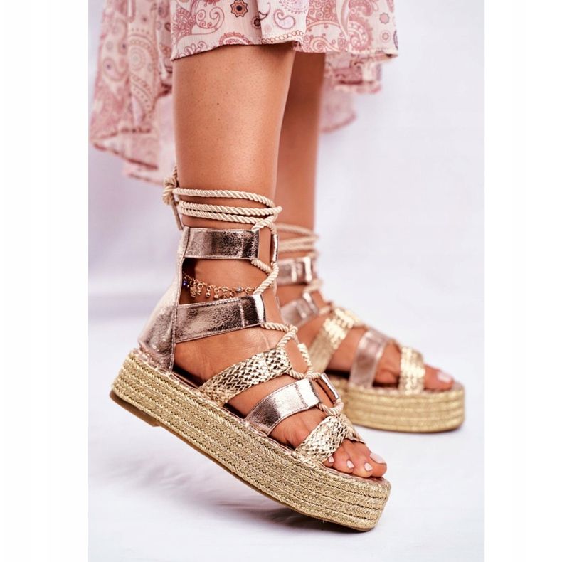 PS1 Naisten sandaalit Espadrilles Golden Eromica Platformilla kultainen 2