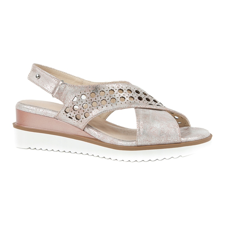 M.Daszyński Metalliset vaaleanpunaiset sandaalit Daszyński 1838 vaaleanpunainen harmaa 5