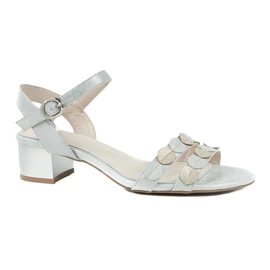 M.Daszyński Naisten sandaalit raidat Daszyński SA177-4 harmaa 5 M.Daszyński Naisten sandaalit raidat Daszyński SA177-4 harmaa 5