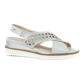 M.Daszyński Hopeiset sandaalit kiilassa Daszyński 1838 harmaa 6 M.Daszyński Hopeiset sandaalit kiilassa Daszyński 1838 harmaa 6