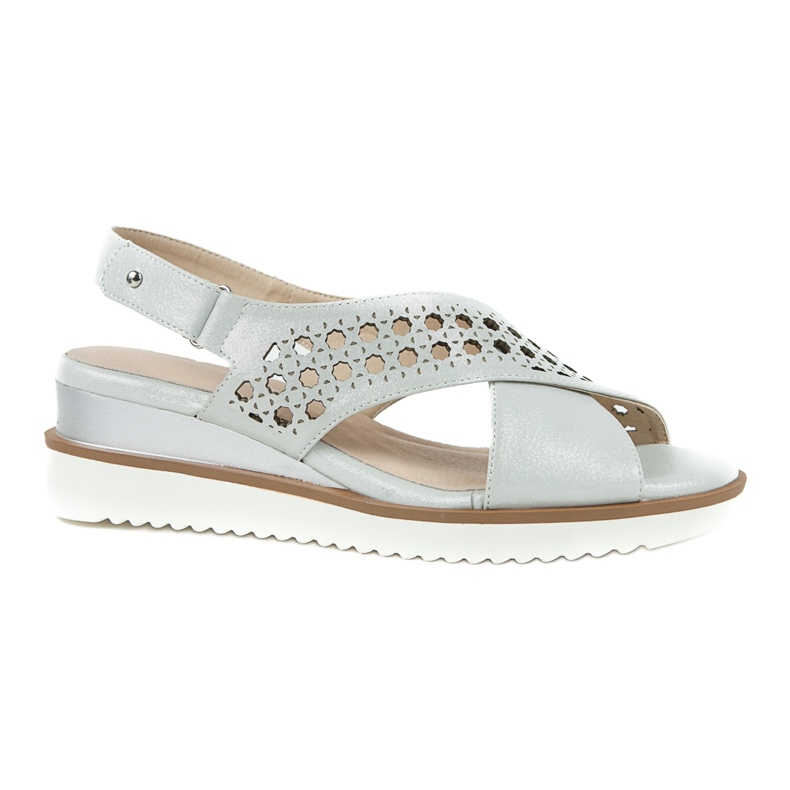 M.Daszyński Hopeiset sandaalit kiilassa Daszyński 1838 harmaa 6 M.Daszyński Hopeiset sandaalit kiilassa Daszyński 1838 harmaa 6