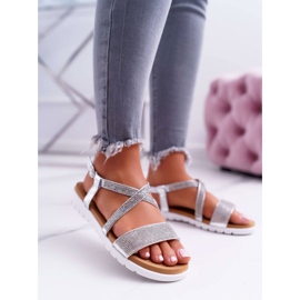 Naisten sandaalit Lu Boo, jossa kuutiometriä zirkonia 406-5 Silver Stella harmaa 1