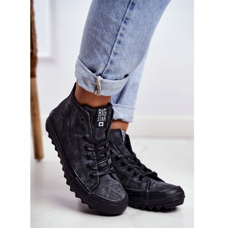 Naisten lenkkarit Big Star High lämmitetty musta GG274069 1