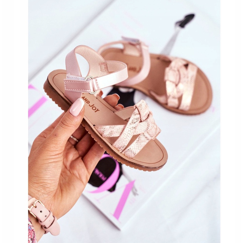 FRROCK Lasten sandaalit tarranauhalla tytöille Pink Lilo vaaleanpunainen keltainen 2