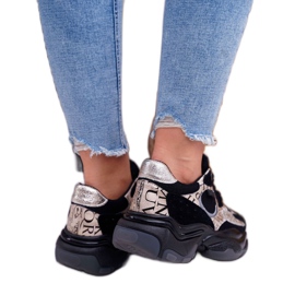 Naisten urheilukengät Big Star, Daniel Lopez, musta ja kulta FF274A524 keltainen 3