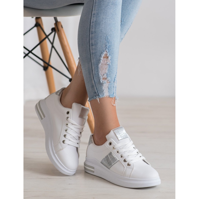 RTX WALK Tennarit, joissa hopeiset lisäosat valkoinen harmaa 2