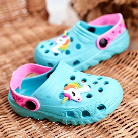 Bona Lasten tohvelit Vaahto Crocs Blue Unicorn Lily violetti sininen 2