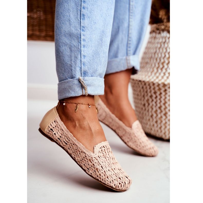 Naisten ballerinat Lu Boo Braided Beige 4Ever 2