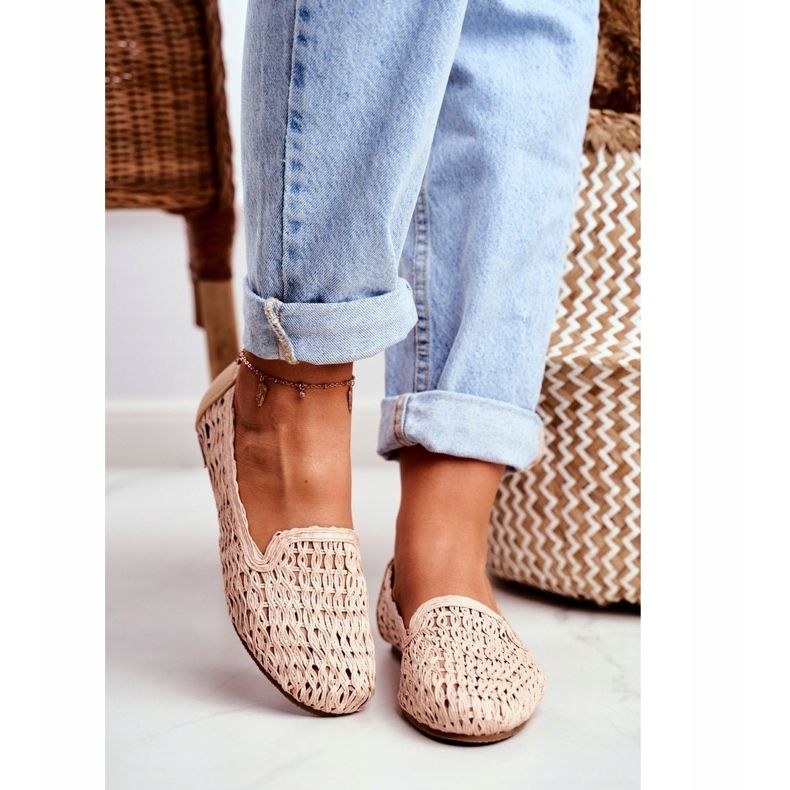 Naisten ballerinat Lu Boo Braided Beige 4Ever 1