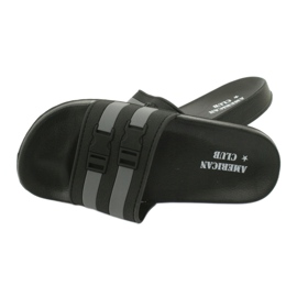 American Club Amerikkalaiset NH16-raidalliset uima-altaan tohvelit musta harmaa 2