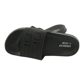 American Club Amerikkalaiset NH15 miesten kaksiraitaiset uima-altaan tohvelit musta 3