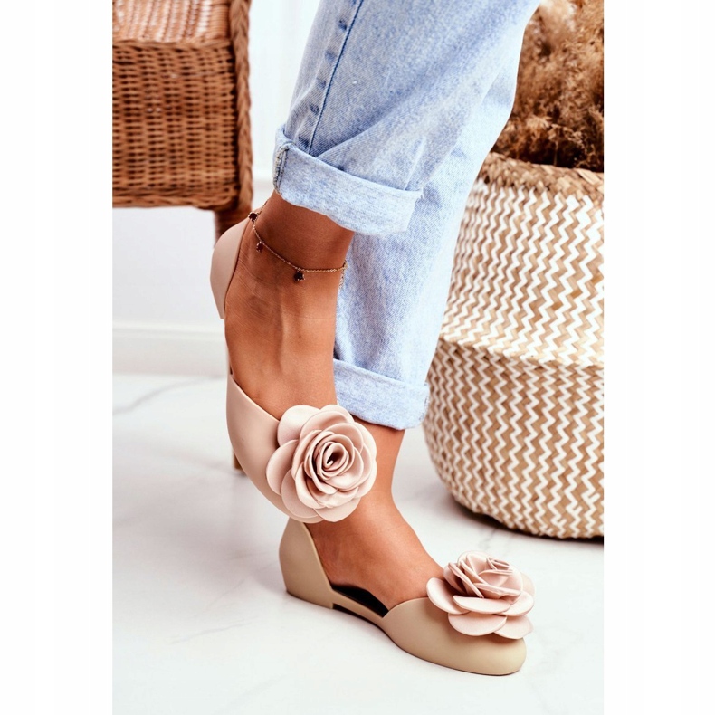 LU BOO Kumi ballerinat Meliski Kukat Beige Esther 1