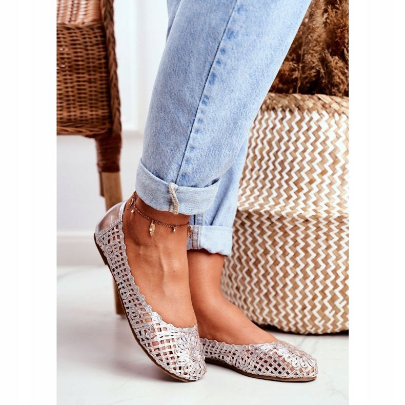 Lu Boo Naisten ballerinat Hopea, avoin punottu kantolaukku harmaa 1