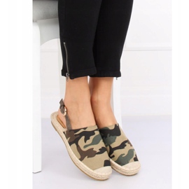 Espadrillot, joissa on avoin kantapää camo HH-119 Camouflage vihreä 1
