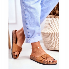 BUGO Naisten ruskeat tohvelit solki säädettävä Rosaline 2