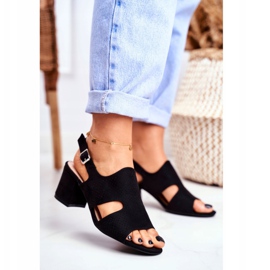 BUGO Naisten sandaalit kantapäässä Avoin musta Valery 2