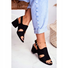 BUGO Naisten sandaalit kantapäässä Avoin musta Valery 1