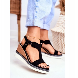 BUGO Naisten sandaalit Wedge Black Rosa musta 2