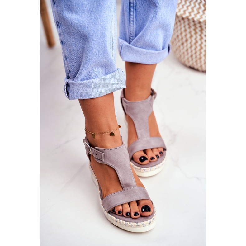 BUGO Naisten sandaalit Wedge Grey Rosa harmaa 1