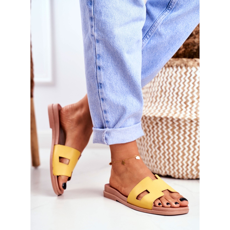 BUGO Naisten tossut Keltainen geometrinen klassinen Theodora 2