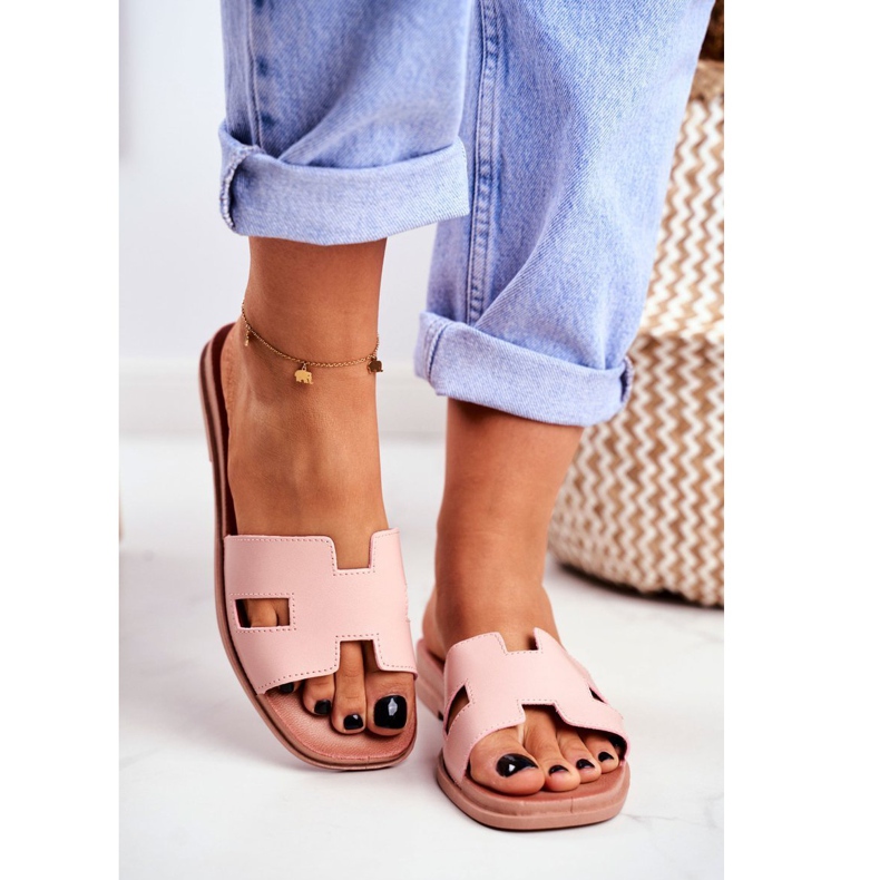 BUGO Naisten tossut Pinkki geometrinen klassinen Theodora vaaleanpunainen 1