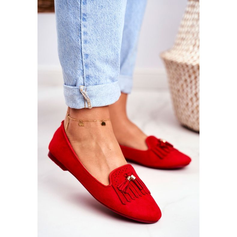 BUGO Naisten Loaferit Red Lords Fringes Therese punainen 2