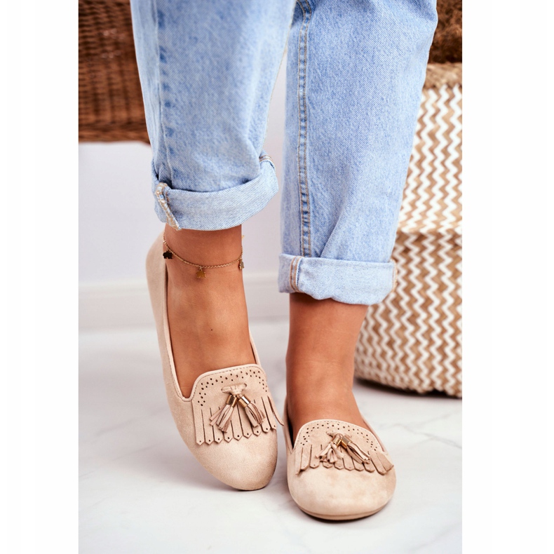 BUGO Naisten Loaferit Beige Lords Fringes Therese 2