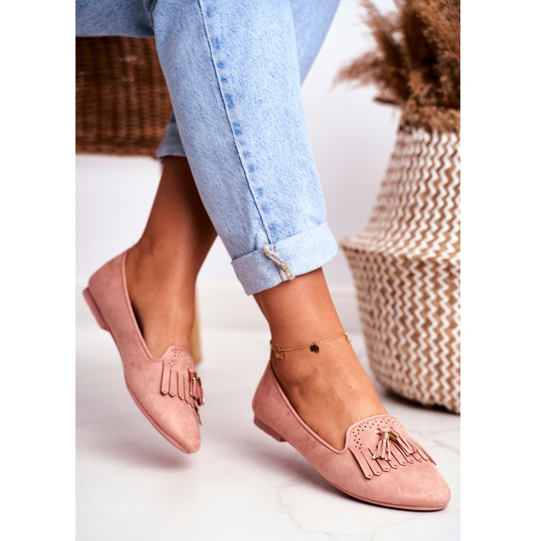 BUGO Naisten Loaferit Pink Lords Fringes Therese vaaleanpunainen 2