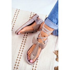 Lu Boo Naisten harmaat sidotut sandaalit Japanese Mara 3