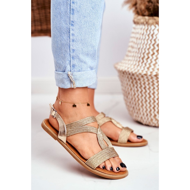 BUGO Naisten litteät sandaalit Gold Rachel kultainen 1