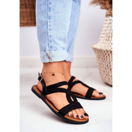 BUGO Naisten sandaalit Flat Black Rachel musta 1