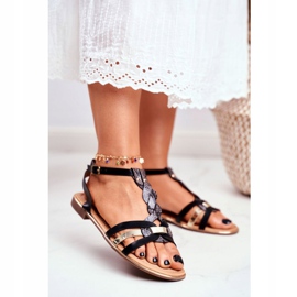 PS1 Naisten sandaalit Tyylikäs musta käärme Brooke 1