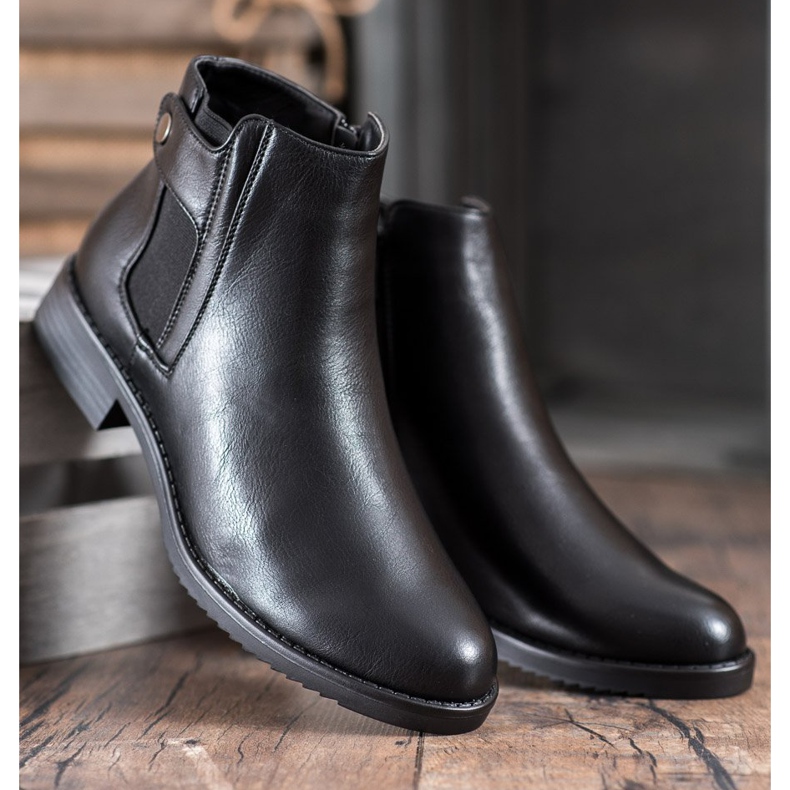 J. Star Mukavat litteät saappaat musta 1