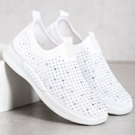 SHELOVET Valkoiset kengät kristalleilla valkoinen 1