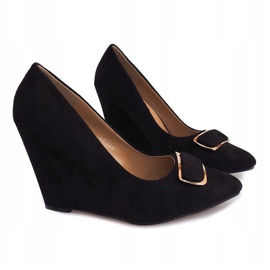Suede Wedge Pumput LE113 Musta 1