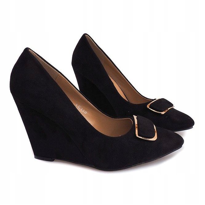 Suede Wedge Pumput LE113 Musta 1